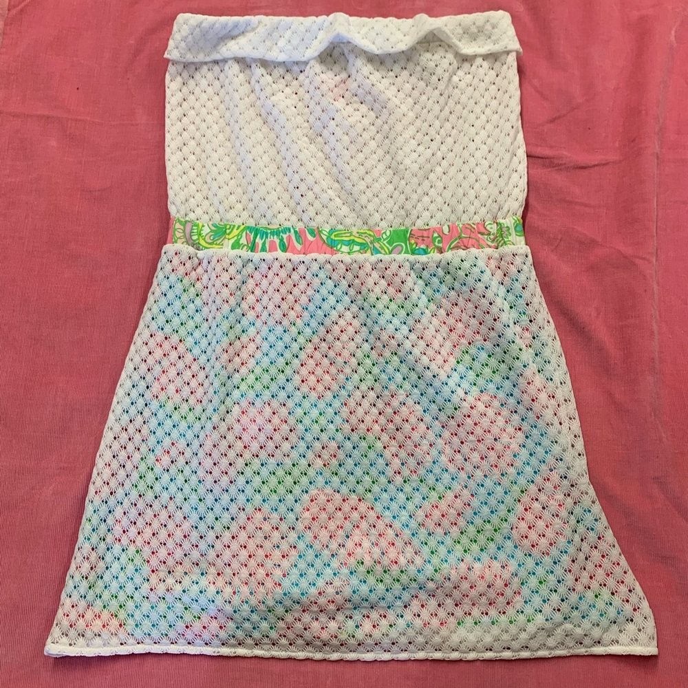 Lilly Pulitzer strapless, lacey dress/ bathing suit cover up